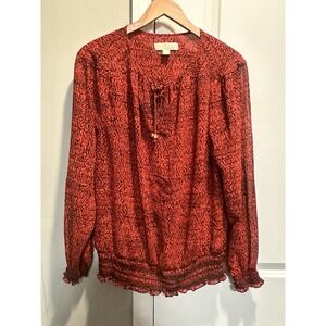 Michael Kors Red and Black Blouse